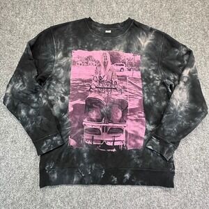 Kesha Tie Dye Graphic Sweatshirt Black Grey Pink Print Independent Trading Co L